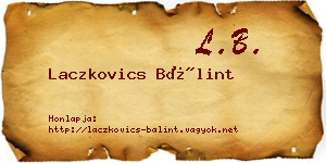Laczkovics Bálint névjegykártya